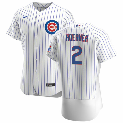 Men's Chicago Cubs #2 Nico Hoerner White Flex Base Stitched Jersey Men's Chicago Cubs #2 Nico Hoerner White Flex Base Stitched Jersey